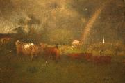 George Inness Shower on the Delaware River France oil painting artist